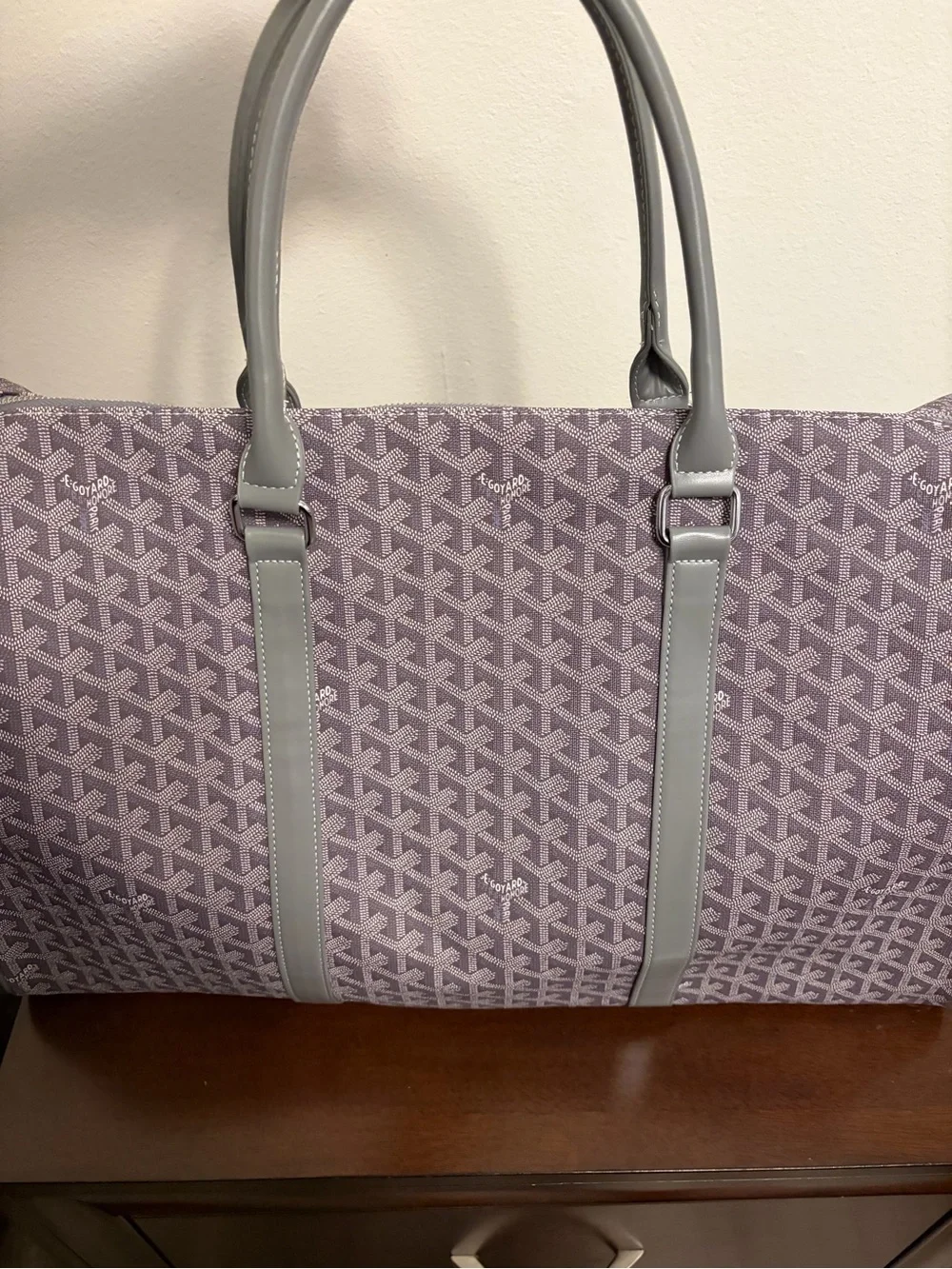 Goyard Lavender Chevron Weekender Duffel